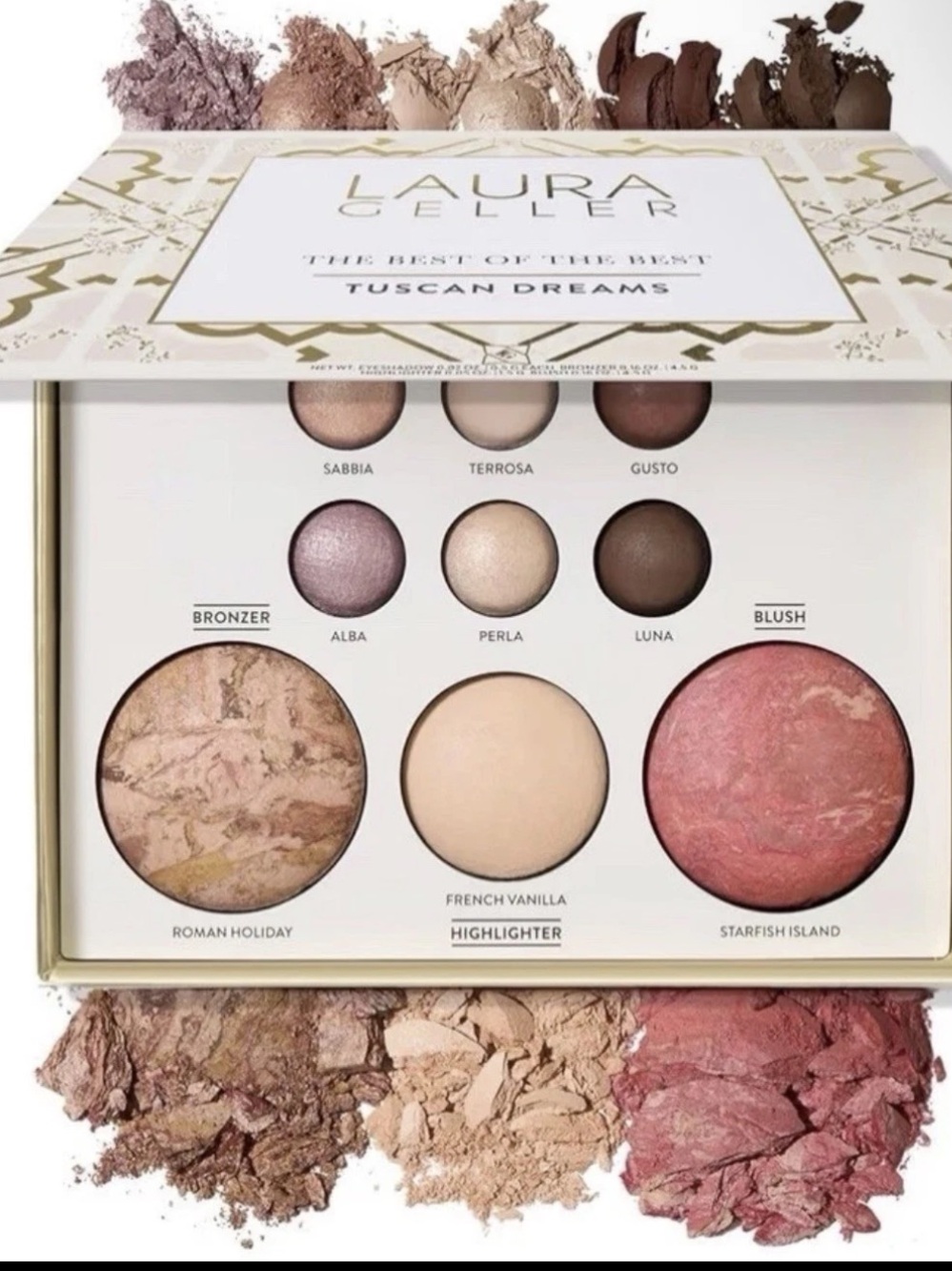 Laura Geller Tuscan Dreams Eyeshadow & Face Palette - Rose, Beige & Brown Shades